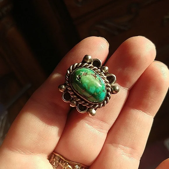 Native American sterling silver 925 turquoise ring vintage - Picture 5 of 13